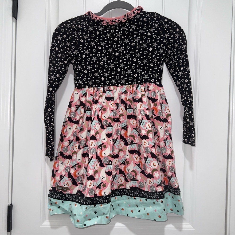 NWT Matilda Jane Heart To Heart Halloween Fun Mixed Print Dress Size 10 - Picture 7 of 7